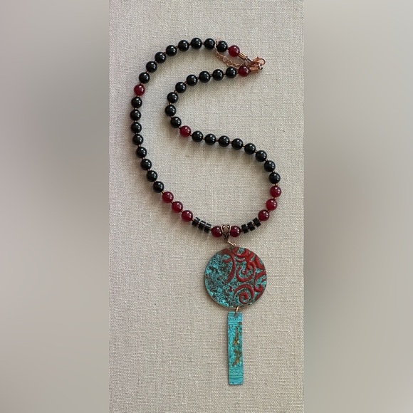 26 inch Jade, Copper and Onyx bead necklace NWOT - Picture 13 of 15